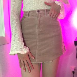 NUDE CORDUROY SKIRT